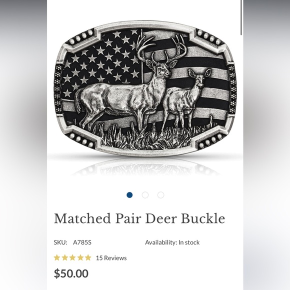 Montana Silversmiths Matched Pair Deer Attitude Buckle - Picture 3 of 3